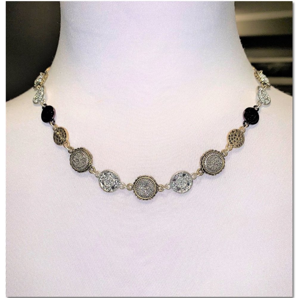 Nine West Vintage America Hammered Disc Necklace EUC